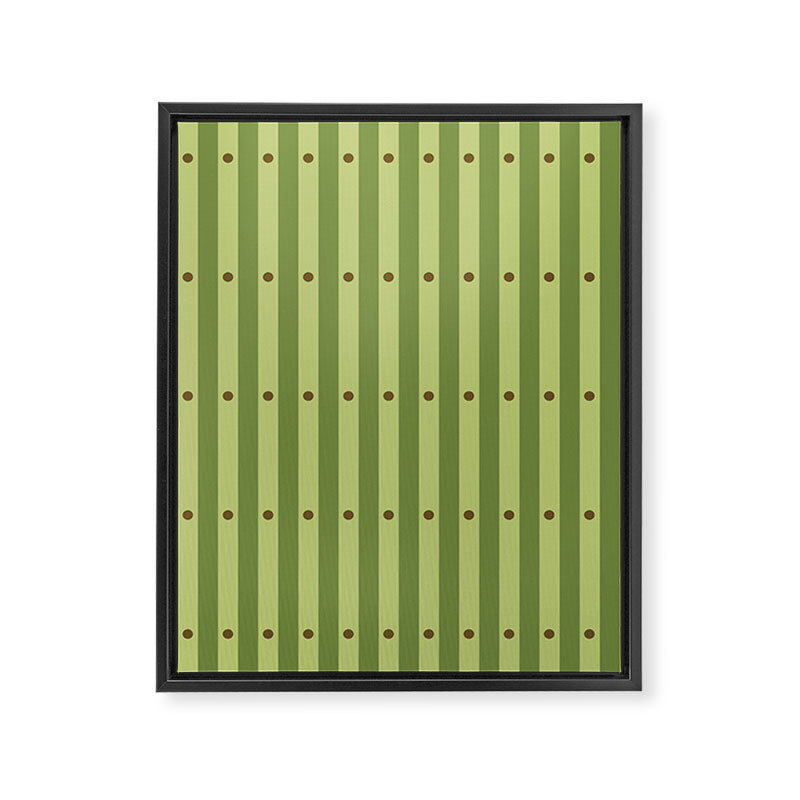 Stripes and Dots geometric pattern sage green Framed Canvas Print Gallery Image 8