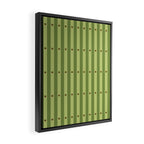 Stripes and Dots geometric pattern sage green Framed Canvas Print Gallery Image 2