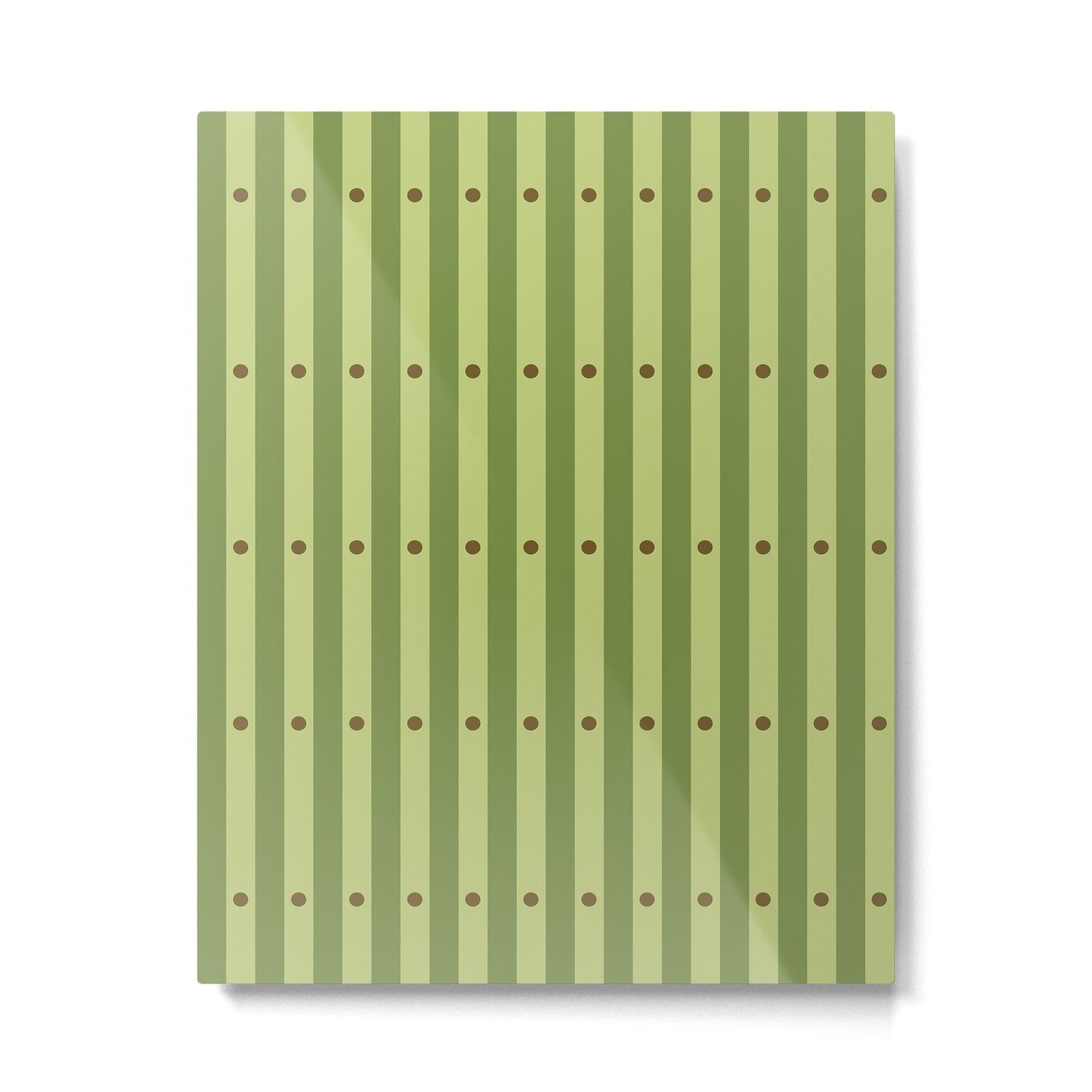 Stripes and Dots geometric pattern sage green Metal Print Gallery Image 6