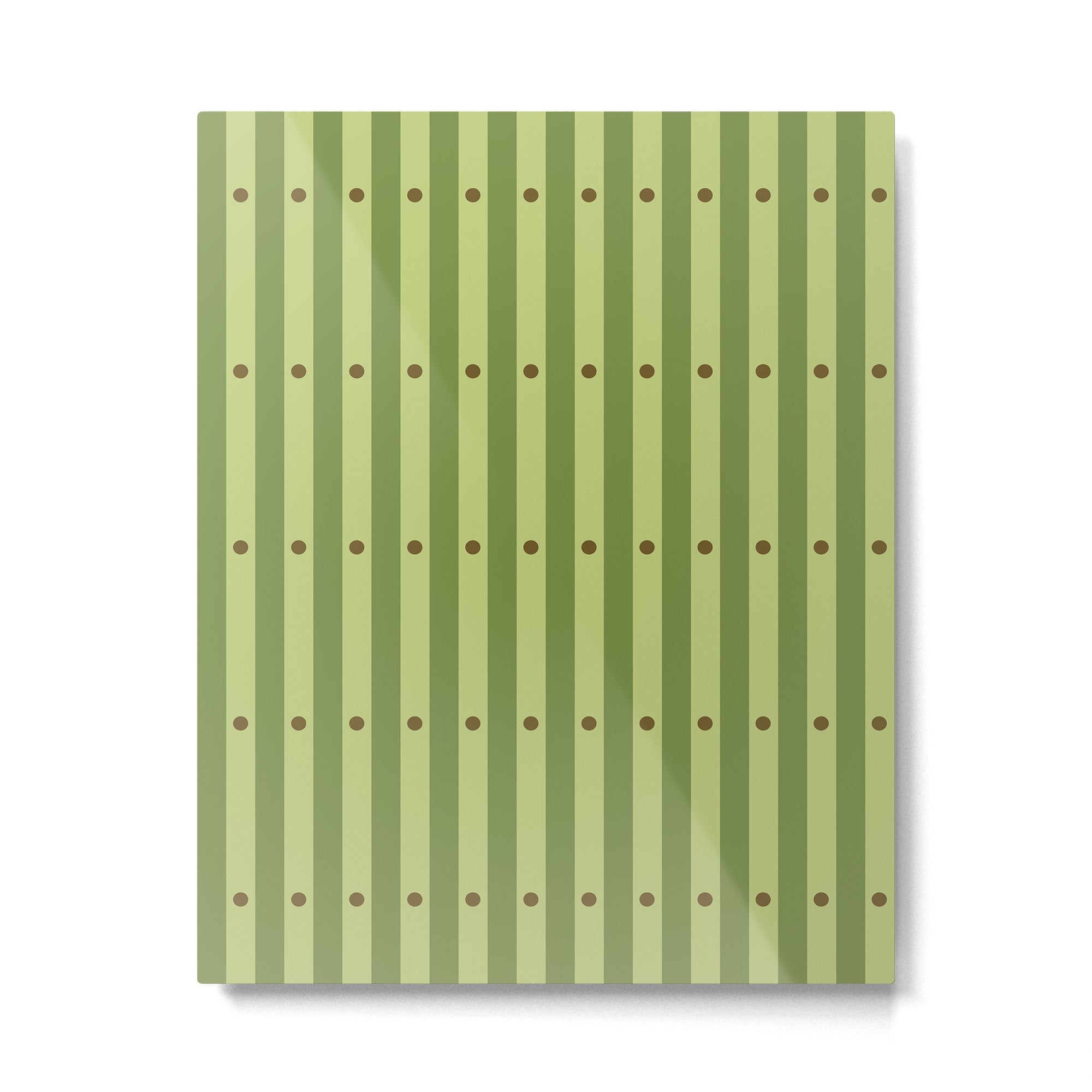 Stripes and Dots geometric pattern sage green Metal Print Gallery Image 6