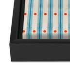 Stripes With Lines and Dots pattern blue and red  Framed Canvas Print Gallery Image 3