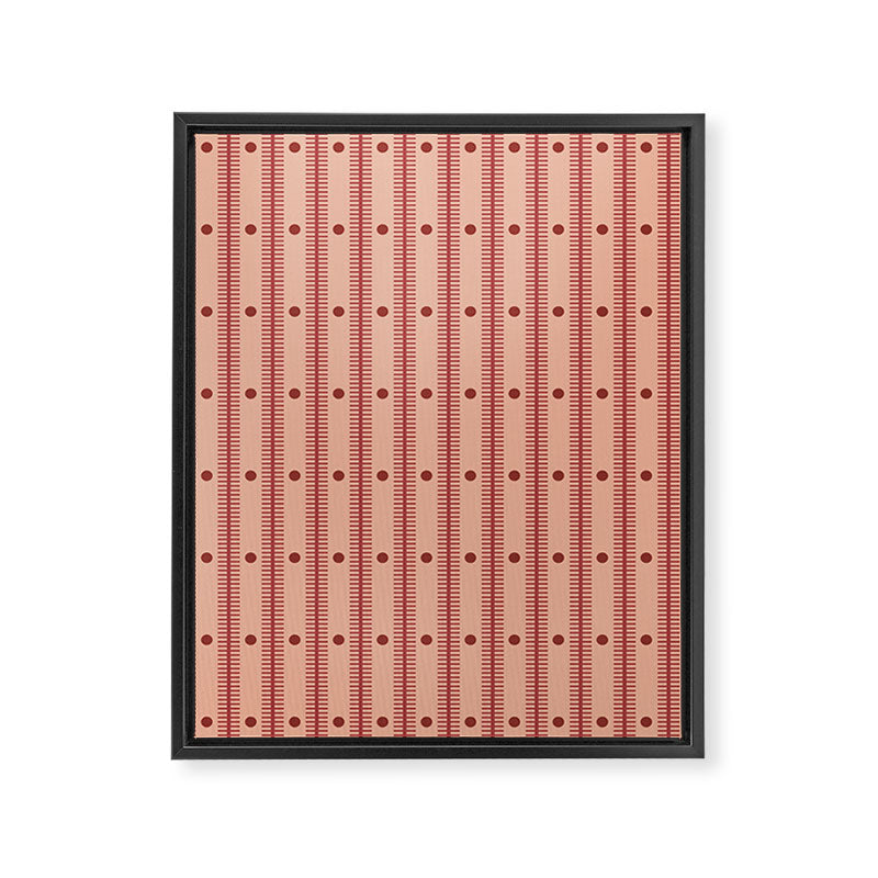 Stripes With Lines and Dots pattern burgundy Framed Canvas Print Gallery Image 8