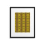 Stripes With Lines and Dots pattern olive and brown Framed Art Print Gallery Image 6