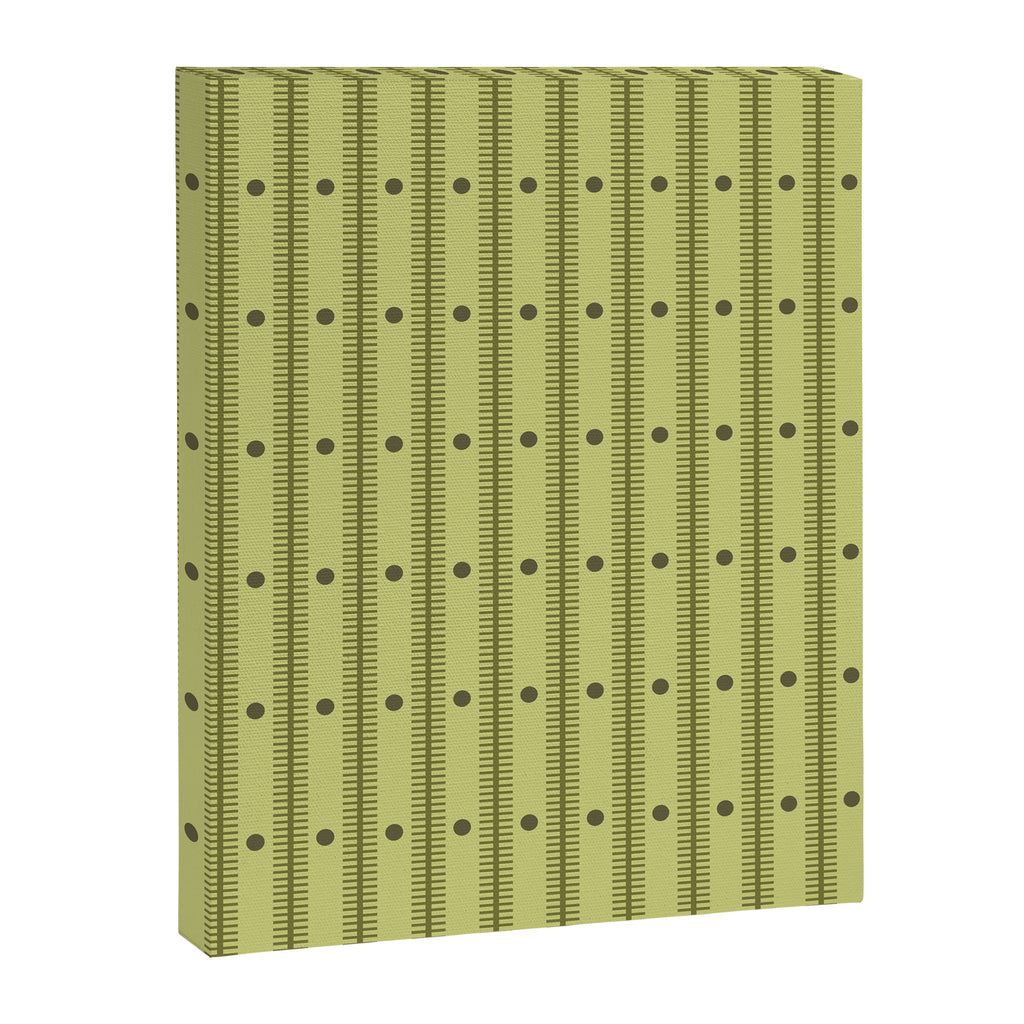 Stripes With Lines and Dots pattern sage and green Canvas Print Gallery Image 8