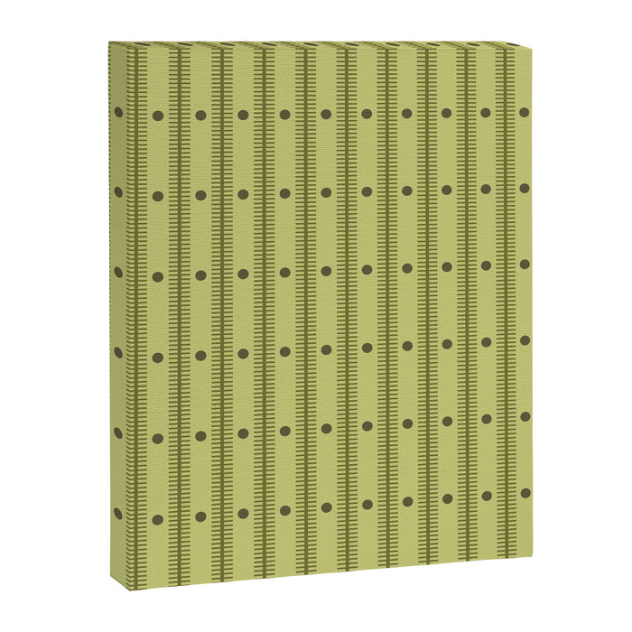 Stripes With Lines and Dots pattern sage and green Canvas Print Gallery Image 1