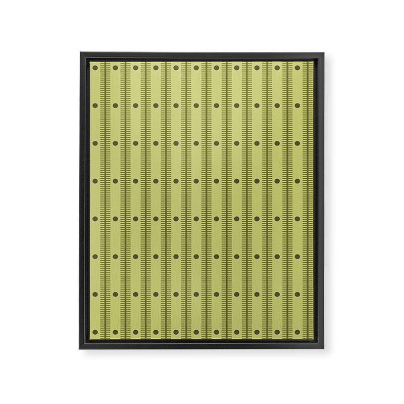 Stripes With Lines and Dots pattern sage and green Framed Canvas Print Gallery Image 8