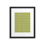Stripes With Lines and Dots pattern sage and green Framed Art Print Gallery Image 6