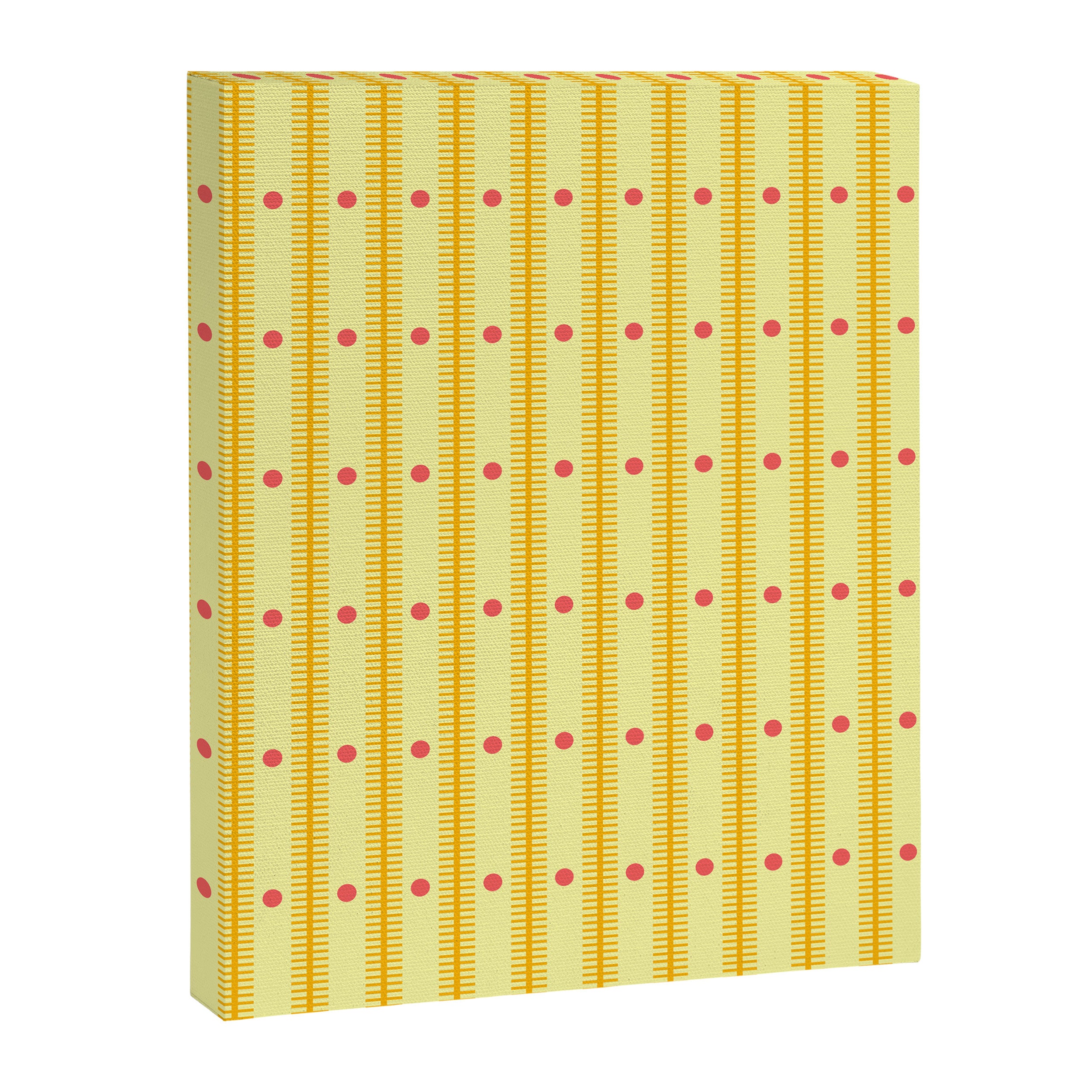 Stripes With Lines and Dots pattern yellow Canvas Print Gallery Image 8
