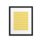 Stripes With Lines and Dots pattern yellow Framed Art Print Gallery Image 6