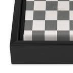 Textured Plaid pattern black and white  Framed Canvas Print Gallery Image 3