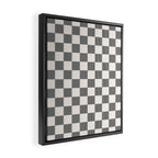 Textured Plaid pattern black and white  Framed Canvas Print Gallery Image 2