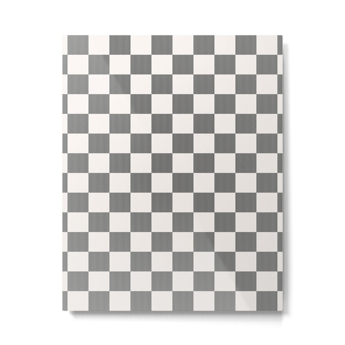 Textured Plaid pattern black and white  Metal Print Gallery Image 1