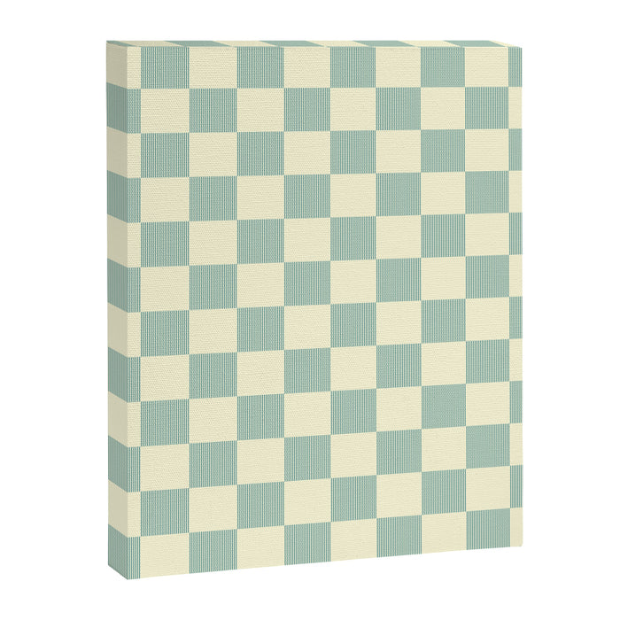 Textured Plaid pattern blue and white Canvas Print Gallery Image 1