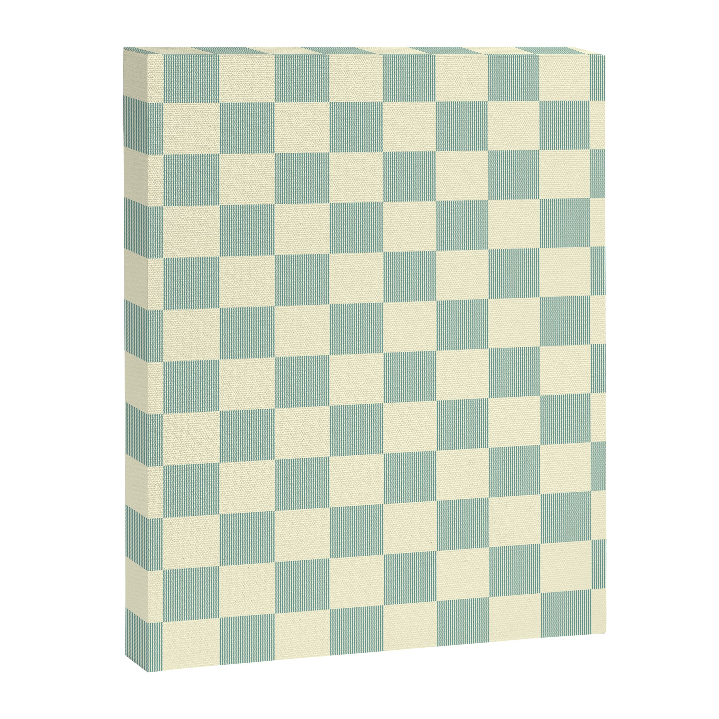 Textured Plaid pattern blue and white Canvas Print Gallery Image 8