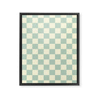 Textured Plaid pattern blue and white Framed Canvas Print Gallery Image 8
