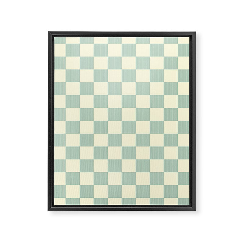Textured Plaid pattern blue and white Framed Canvas Print Gallery Image 8