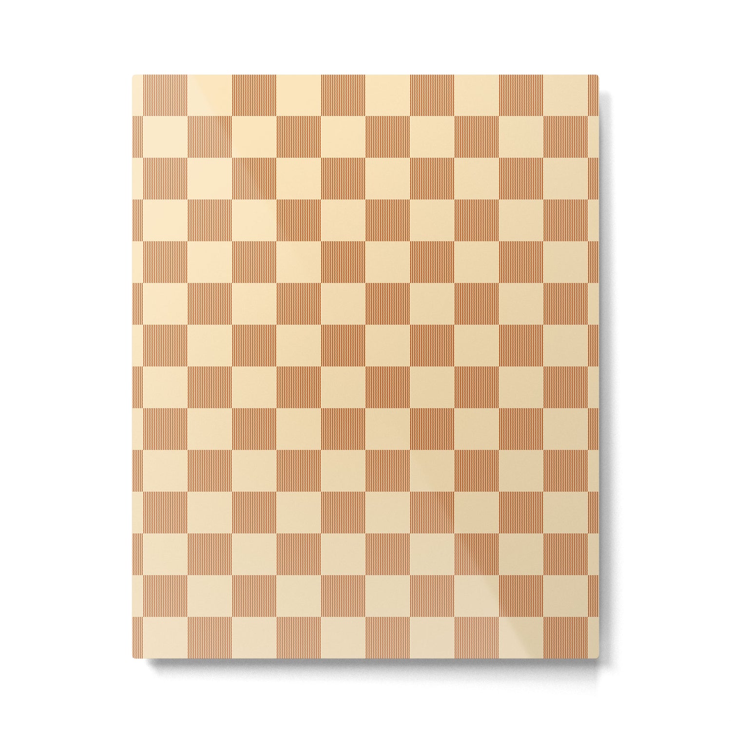 Textured Plaid pattern brown and cream Metal Print Gallery Image 6