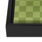 Textured Plaid pattern green and sage Framed Canvas Print Gallery Image 3