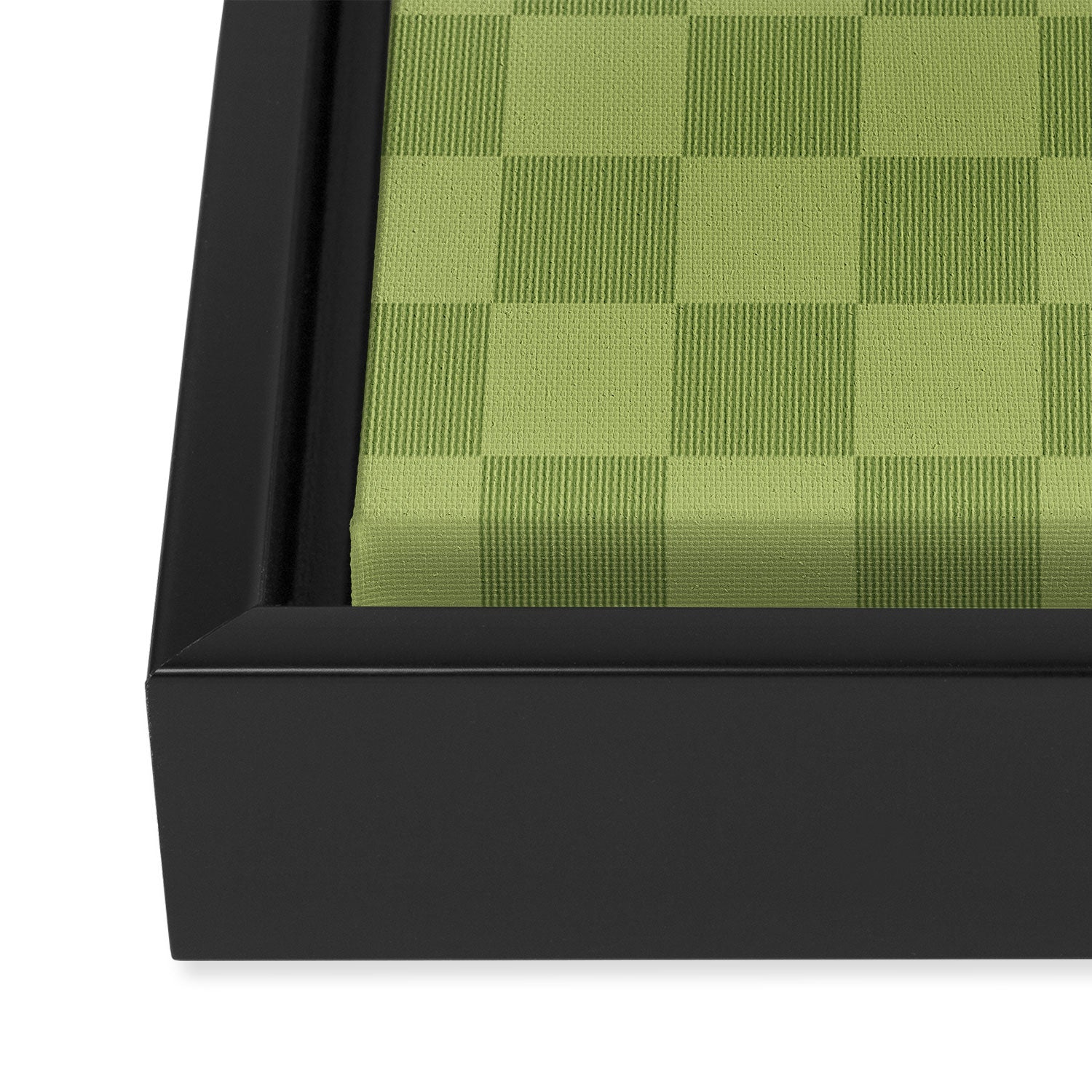 Textured Plaid pattern green and sage Framed Canvas Print Gallery Image 3