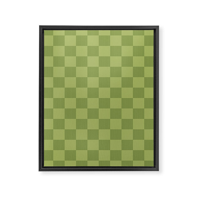 Textured Plaid pattern green and sage Framed Canvas Print Gallery Image 8