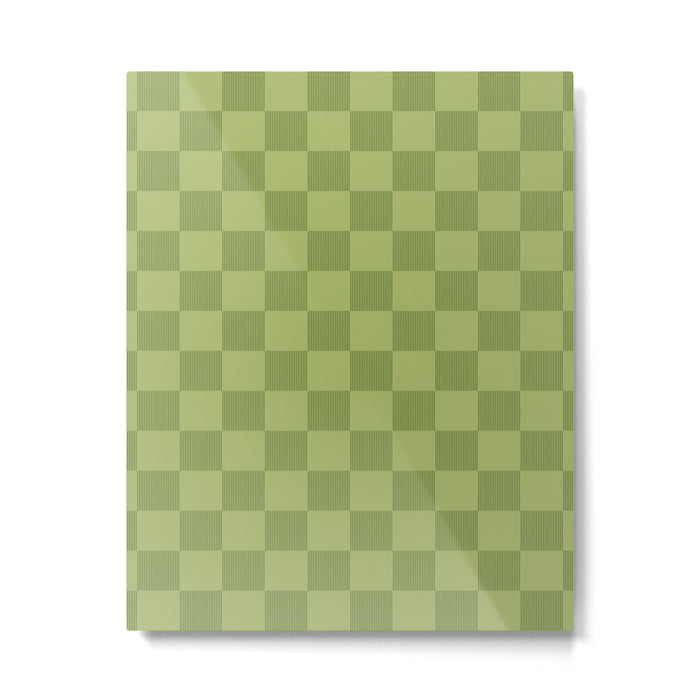 Textured Plaid pattern green and sage Metal Print Gallery Image 1