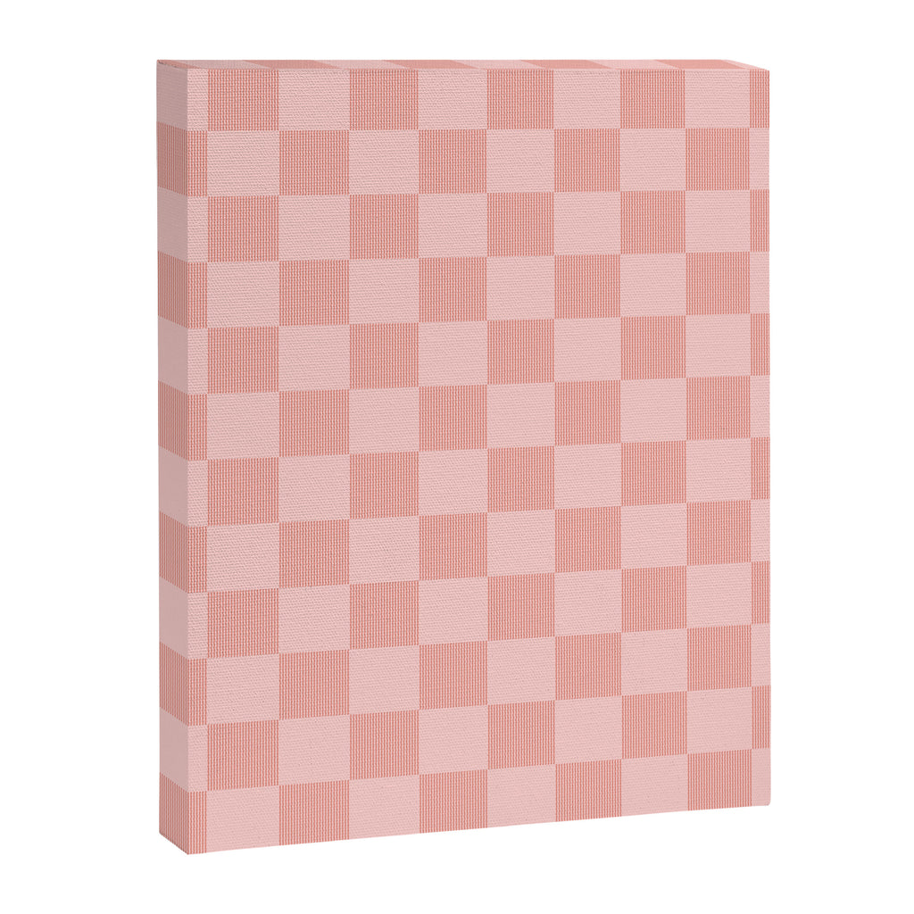 Textured Plaid pattern pink and white Canvas Print Gallery Image 8