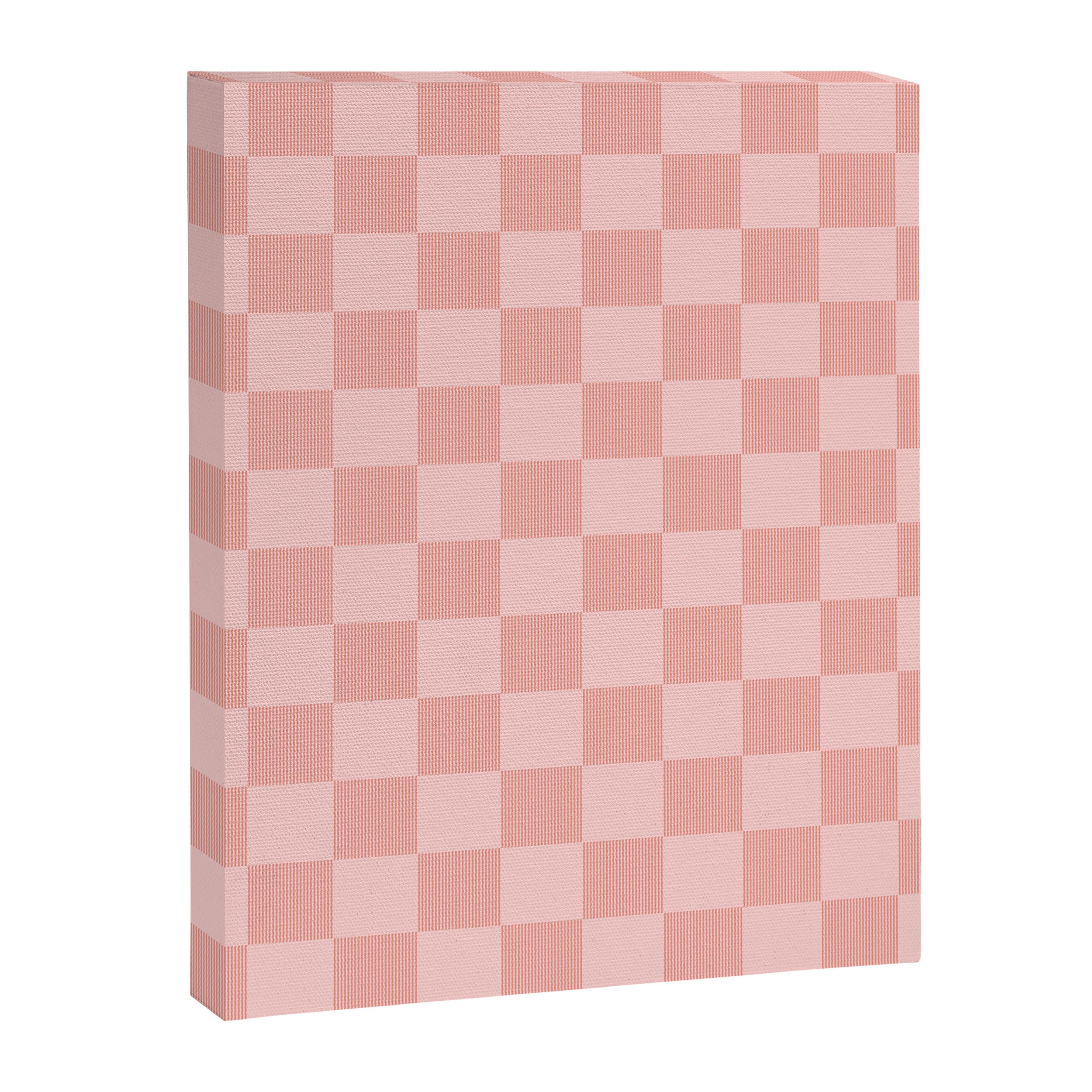 Textured Plaid pattern pink and white Canvas Print Gallery Image 8