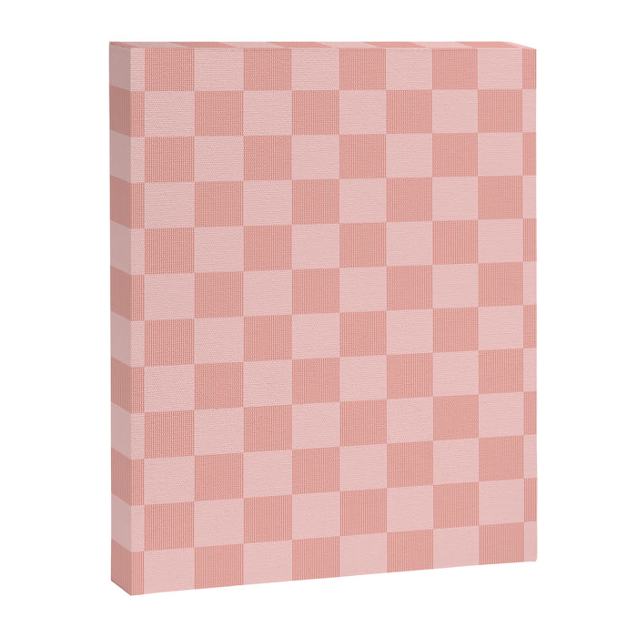 Textured Plaid pattern pink and white Canvas Print Gallery Image 1