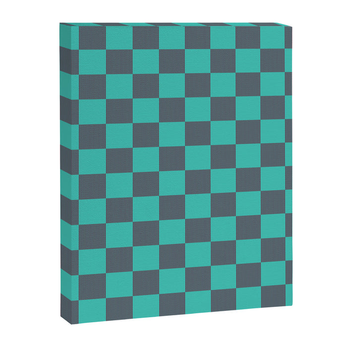 Textured Plaid pattern purple and teal Canvas Print Gallery Image 1