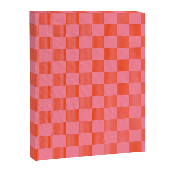 Textured Plaid pattern red and pink Canvas Print Gallery Image 1