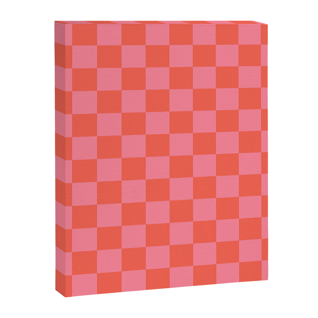 Textured Plaid pattern red and pink Canvas Print Gallery Image 8