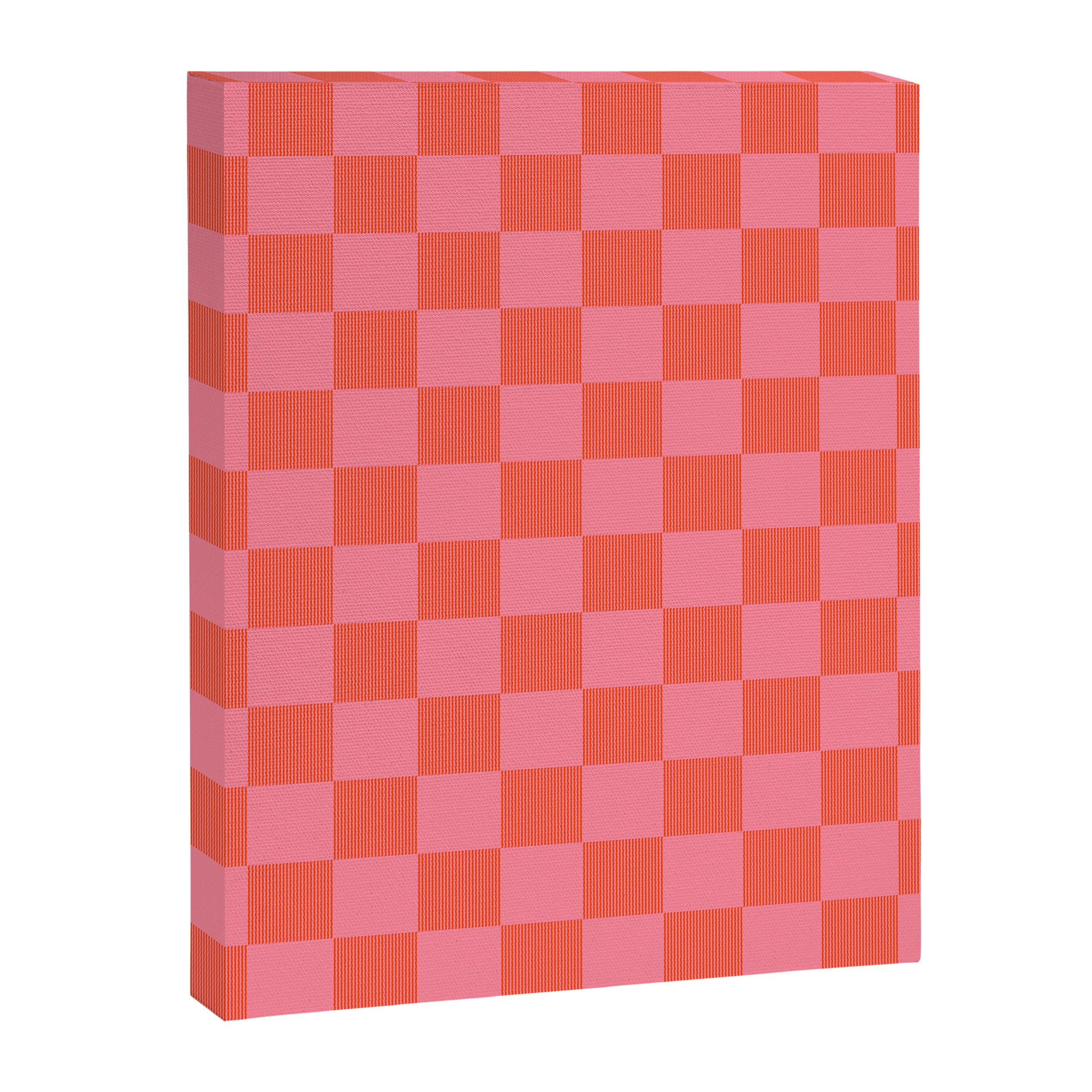 Textured Plaid pattern red and pink Canvas Print Gallery Image 8