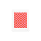 Textured Plaid pattern red and pink Art Print Gallery Image 1