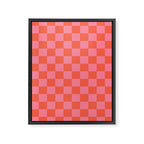 Textured Plaid pattern red and pink Framed Canvas Print Gallery Image 8