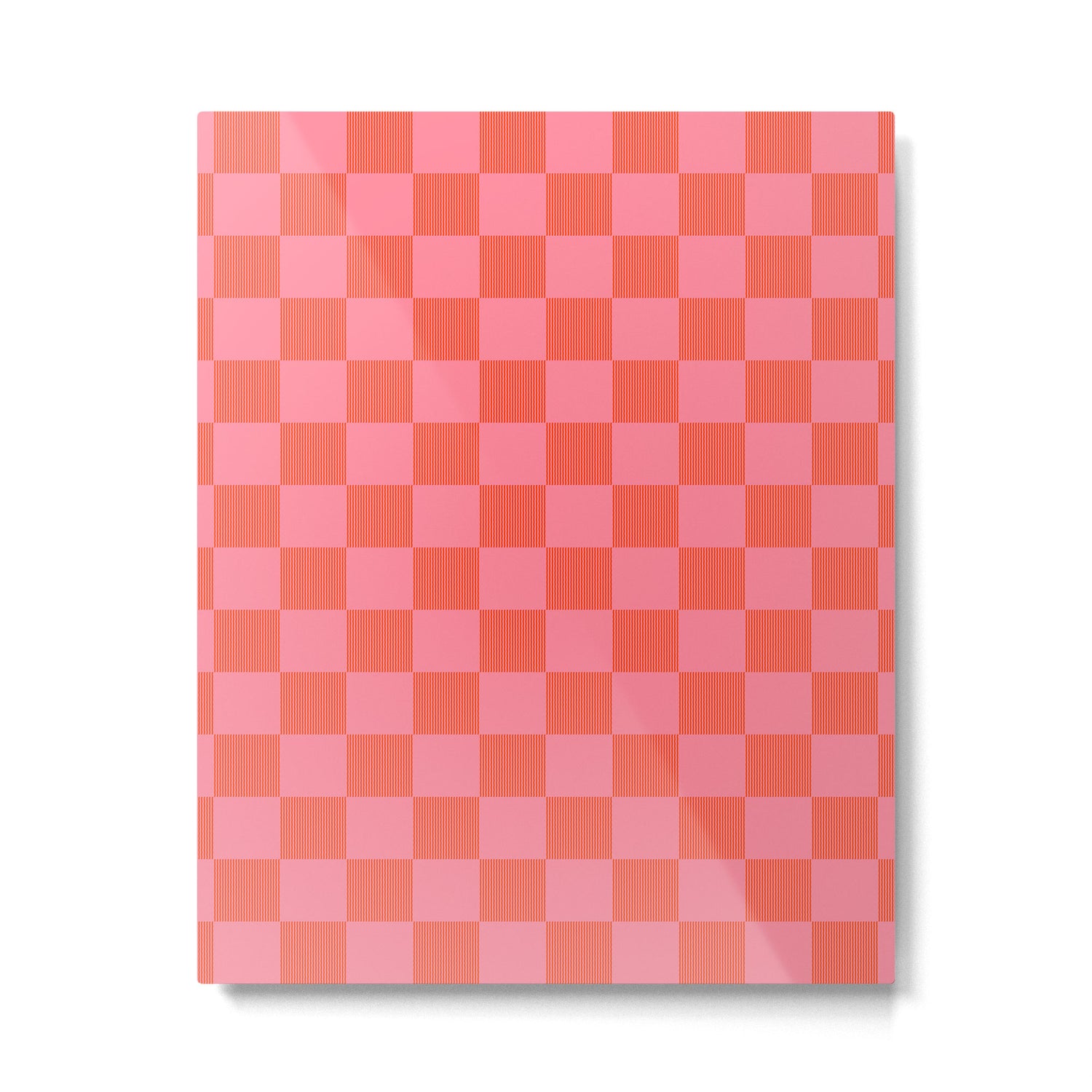 Textured Plaid pattern red and pink Metal Print Gallery Image 6