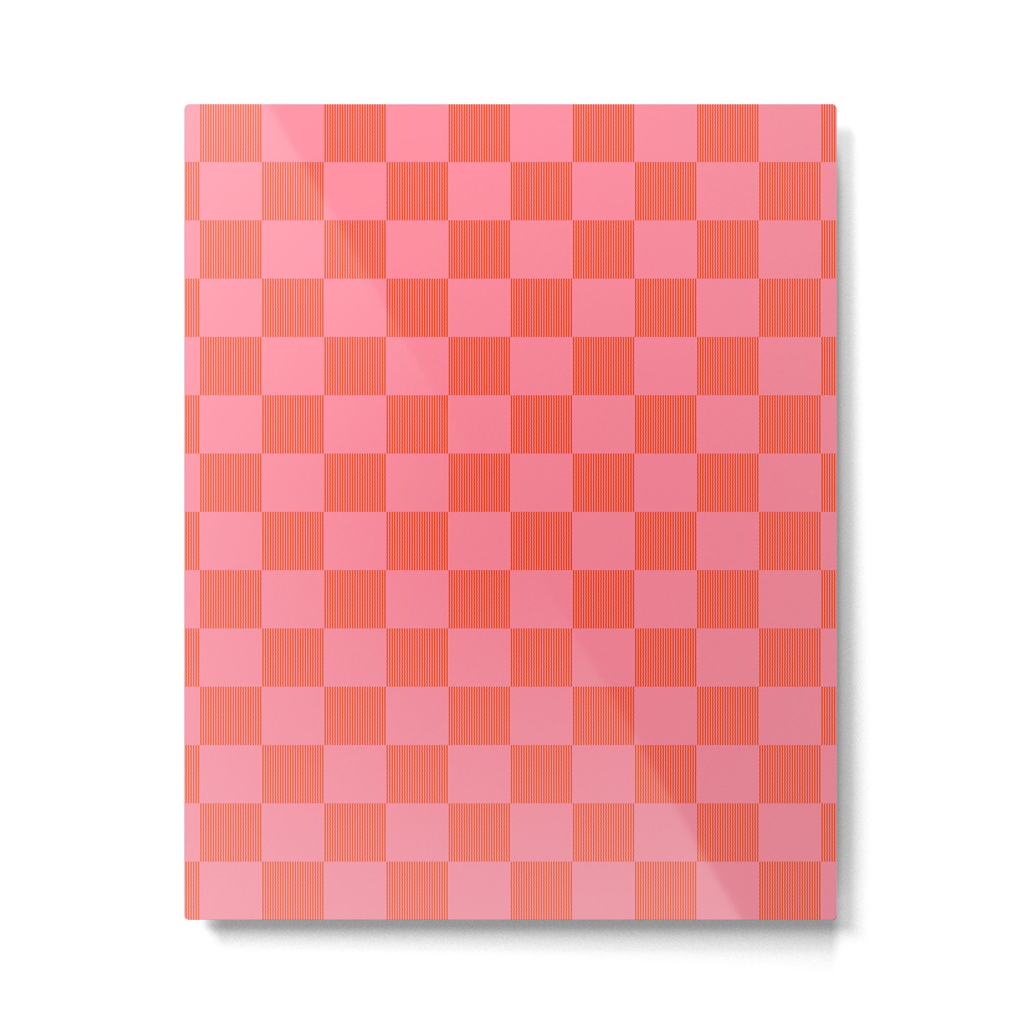 Textured Plaid pattern red and pink Metal Print Gallery Image 6