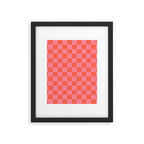 Textured Plaid pattern red and pink Framed Art Print Gallery Image 6