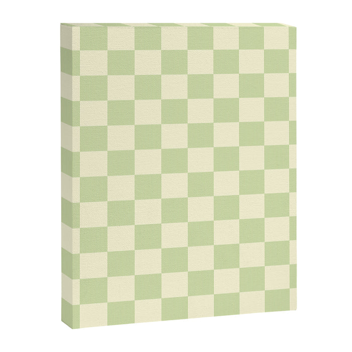 Textured Plaid pattern sage and white Canvas Print Gallery Image 1