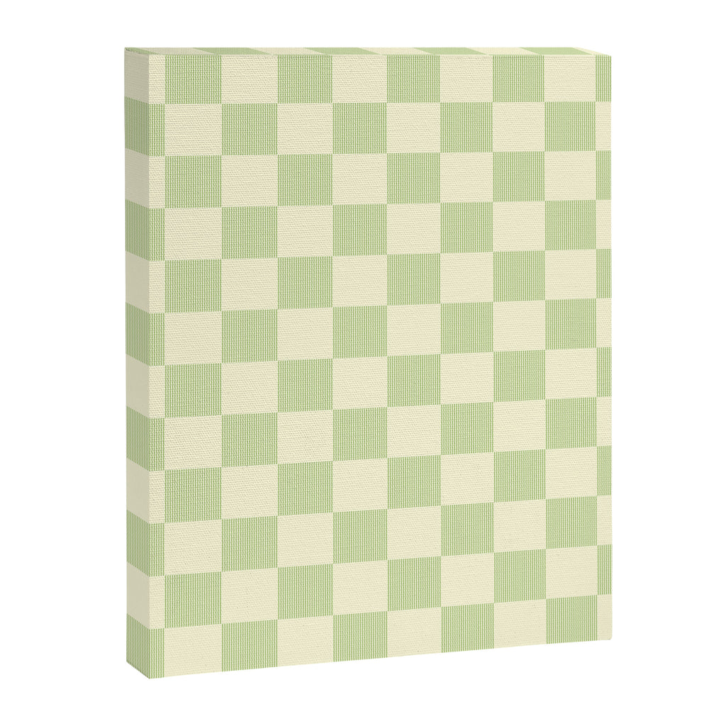 Textured Plaid pattern sage and white Canvas Print Gallery Image 8