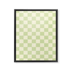 Textured Plaid pattern sage and white Framed Canvas Print Gallery Image 8