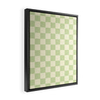 Textured Plaid pattern sage and white Framed Canvas Print Gallery Image 2