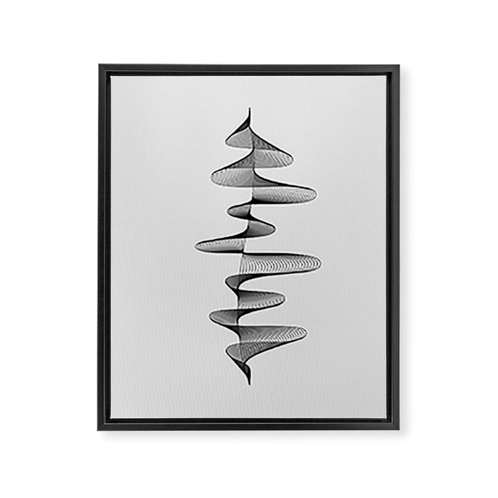 Abstract 80s Soundwave Art Music Audio black and white Musical design home wall bedroom decor Art Pr Framed Canvas Print Gallery Image 1