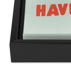 Actually Life is Beautiful and I Have Time typography print in pastel green and red Framed Canvas Print Gallery Image 3