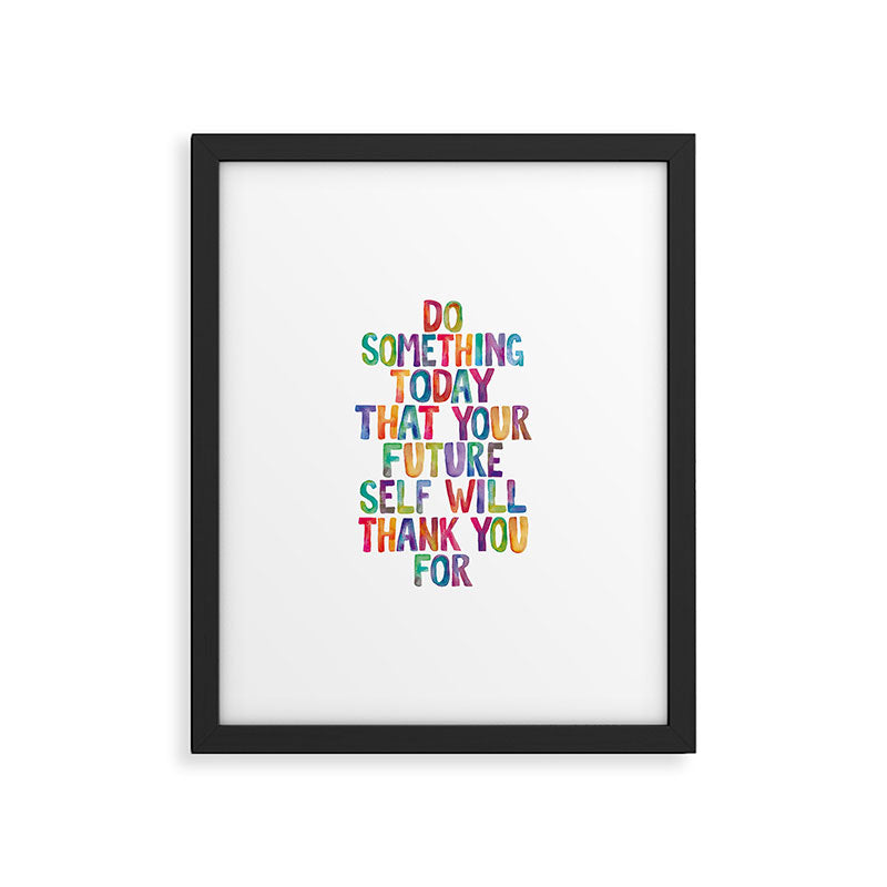 Do Something Today That Your Future Self Will Thank You For in Rainbow Watercolors Framed Art Print Gallery Image 6