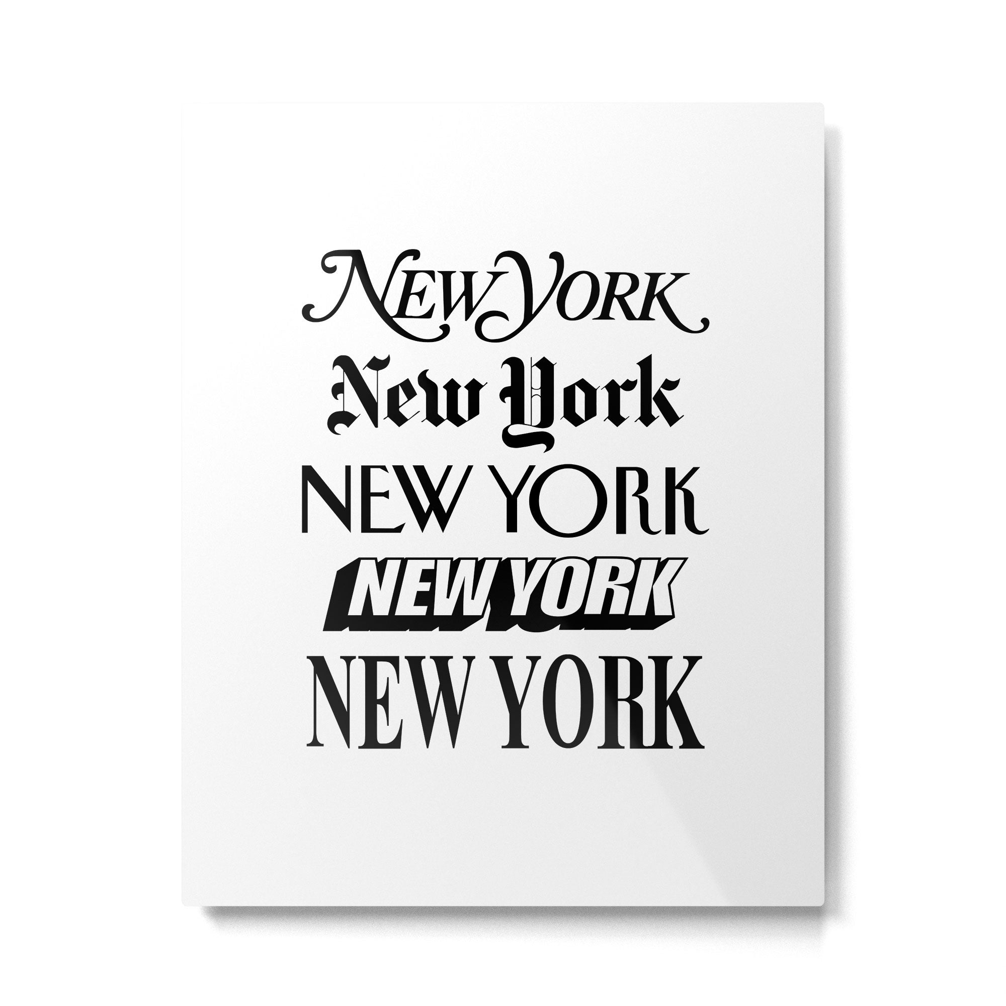 I Heart New York City Black and White New York Poster I Love NYC Design black-white home wall decor Metal Print Gallery Image 6
