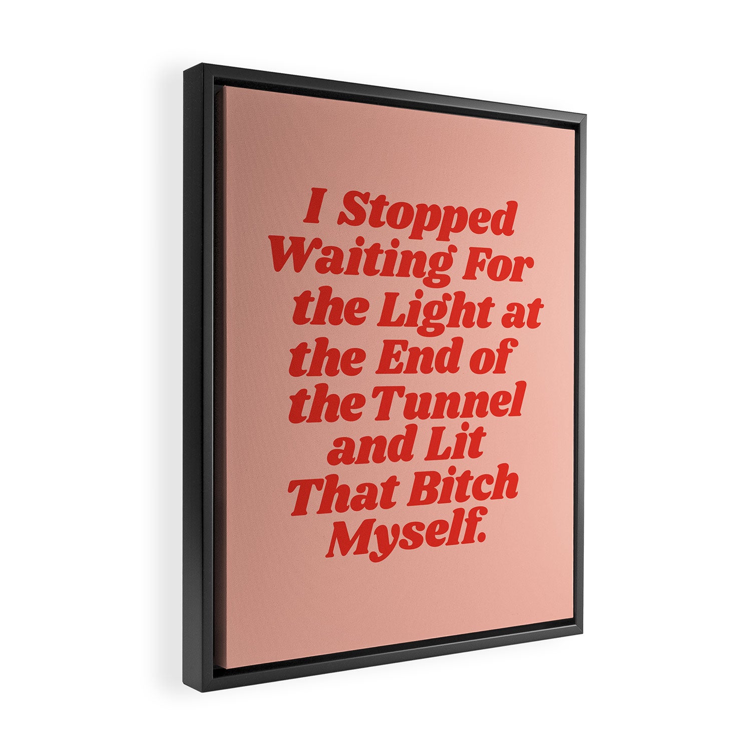 I Stopped Waiting for the Light at the End of the Tunnel and Lit that Bitch Myself Framed Canvas Print Gallery Image 2