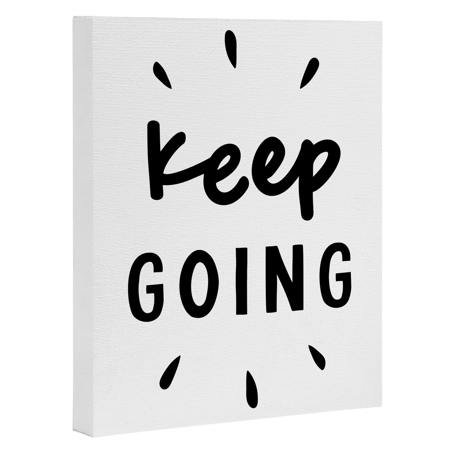 Keep Going positive black and white typography inspirational motivational home wall bedroom decor Canvas Print Gallery Image 3