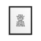 Pour Yourself a Drink, Put on Some Lipstick and Pull Yourself Together black-white home wall decor Framed Art Print Gallery Image 6
