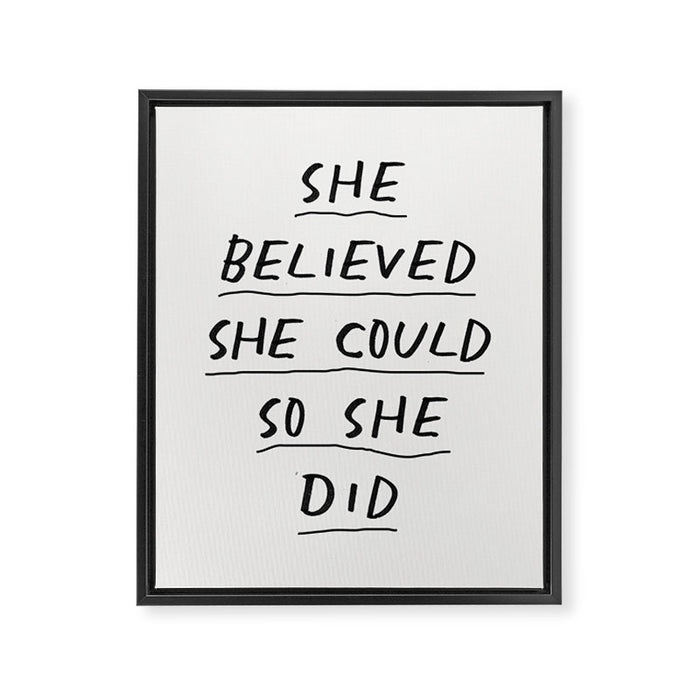 She Believed She Could So She Did Framed Canvas Print Gallery Image 1