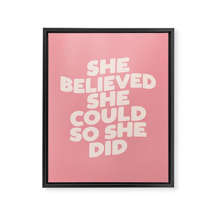 She Believed She Could So She Did Framed Canvas Print Gallery Image 1